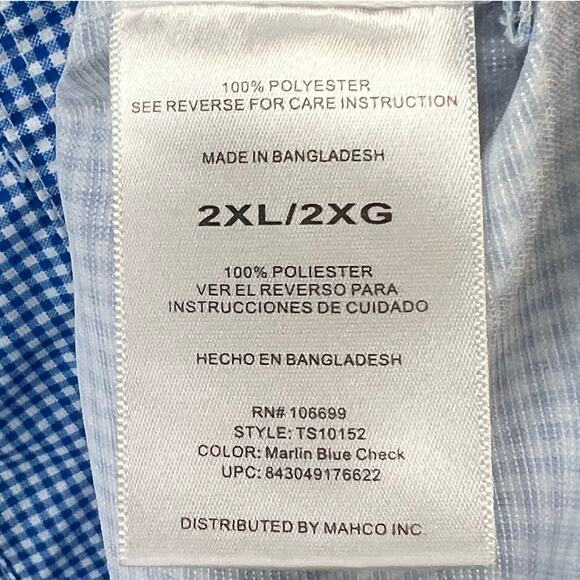 Habit River Guide Fishing Shirt Mens 2XL Blue Check Vented UV Lakeside Outdoors - Picture 11 of 13